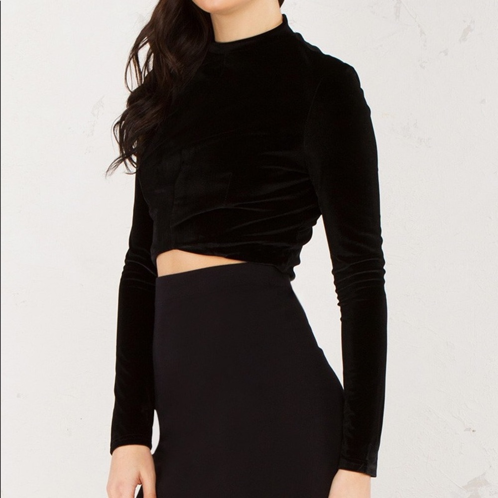 Charlotte Russe Velvet Cropped Top